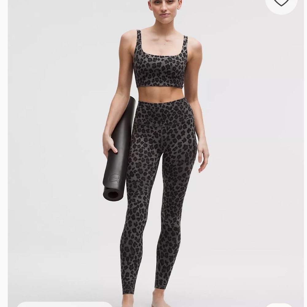 Lululemon Gray and Black Leopard Align Leggings